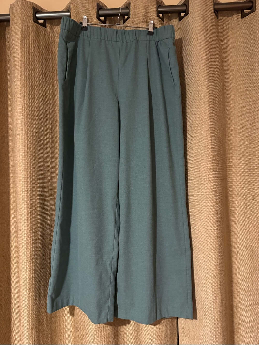 Ann Talylor wide leg casual pants teal green size XL